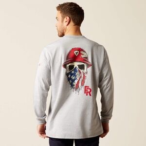 ARIAT FR Born For This T-Shirt Men’s  Gray Graphic Long Sleeve Shirt